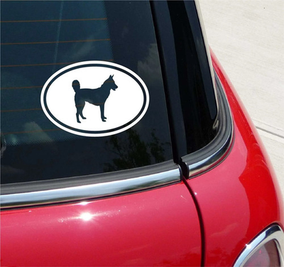 #ad Euro Siberian Husky Huskies Dog Graphic Decal Sticker Car Oval NOT Two Colors $2.74