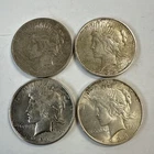 Lot of 4 Silver Dollars 1921 (2) 1922 1928 Peace $1 Coins Morgan Invest
