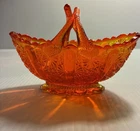 Fenton Amberina Glass Basket vintage Collectible
