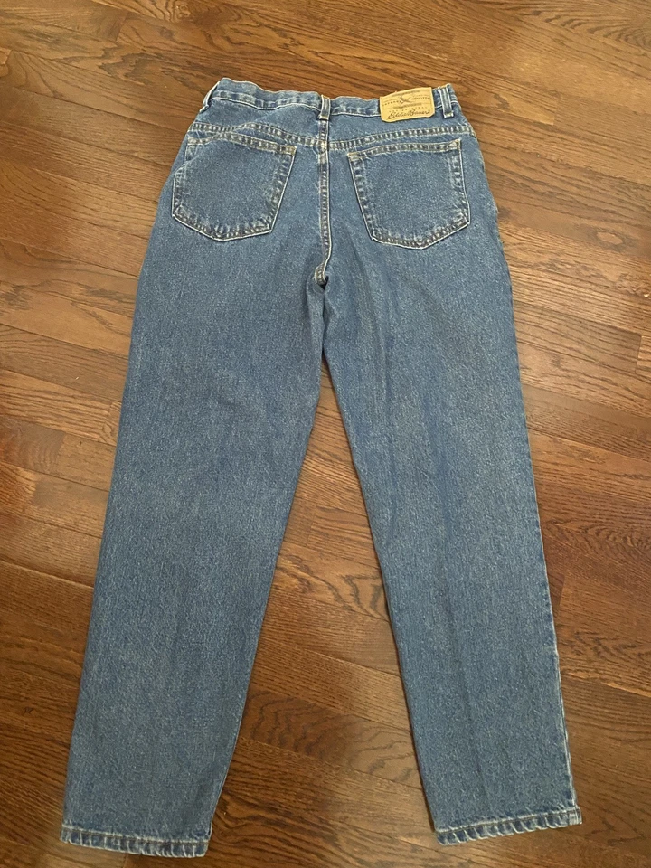 Vintage Eddie Bauer Denim 10  Petite Blue Jeans 100% Cotton Reg Classic Fit - Image 3 of 4