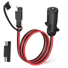 7 Way Trailer Plug to 2 Pin SAE Power Supply,7 Pin Round RV Trailer 2Ft/0.6m