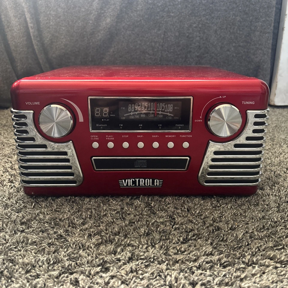 Victrola 50's Retro Bluetooth Turntable Multimedia Center - V50-200 Red #BU5303 - Image 4 of 4