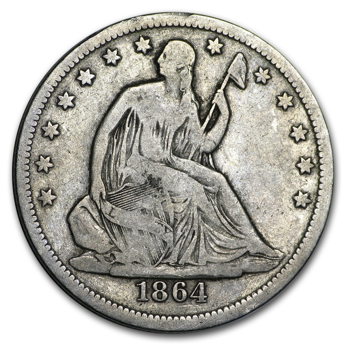 1864-S Liberty Seated Half Dollar Fine | eBay