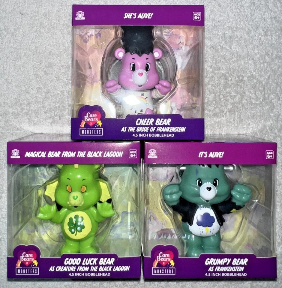 CARE BEARS MONSTERS VINYL FIGURES SET OF 3 CULTUREFLY **NEW** - Image 3 of 4