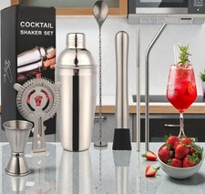 Cocktail Shaker Set 8 Piece Bartender Kit 25oz Drink Mixer Bar Tool Barware Mier
