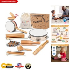 Deluxe Wooden Toddler Musical Instruments Set - Eco-Friendly Montessori Toys