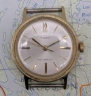 Vtg Timex Waterproof 11642467 Gold Tone Sprite Mechanical Watch Running