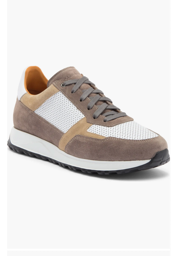 Magnanni Men's Fado Perforated Taupe Leather Sneaker Size 11M $425