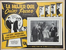 THE GRASS IS GREENER GARY GRANT DEBORAH KERR  ROBERT MITCHUM LOBBY CARD UNUSED