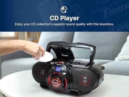 Black Integrated Stereo System Bluetooth CD Cassette MP3 USB AM FM Radio - Image 2 of 4