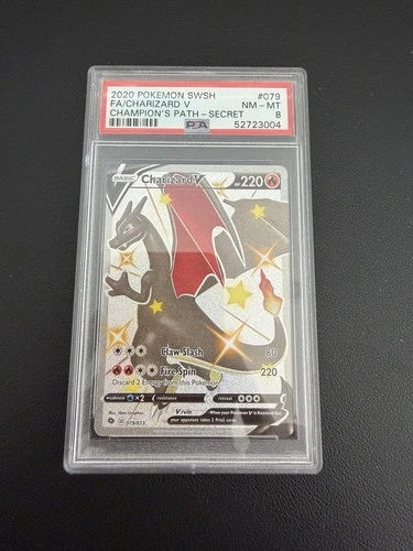 2020 Pokemon SWSH #079 FA/Charizard V Champion’s Path-Secret Near-Mint PSA 8