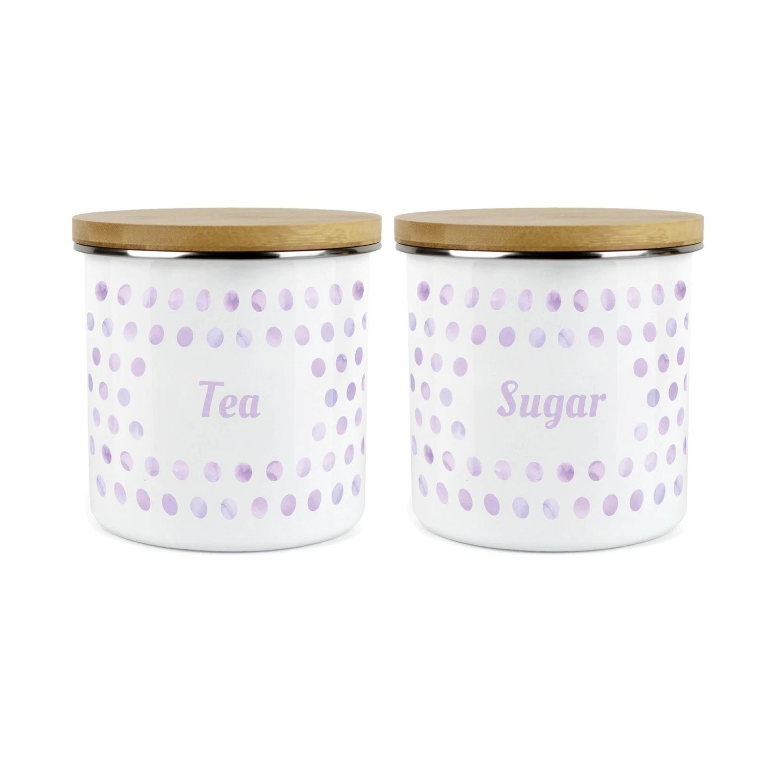 Purely Home Polka Dot Lilac 2pc Food Storage Canisters - Tea & Sugar
Opens in a new window or tab