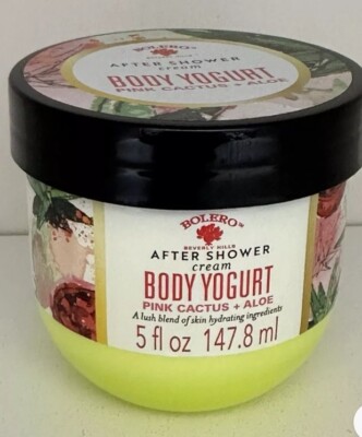 BOLERO After Shower Cream Body Yogurt Hydration Cream PINK CACTUS + ALOE 5 Fl Oz