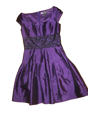JS BOUTIQUE Cocktail Evening Off Shoulder Purple Tafetta DRESS Womens Size  6 NEW | eBay