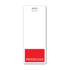 XL Physician Badge Buddy - Oversized Extra Long Vertical ID Backer for Doctors