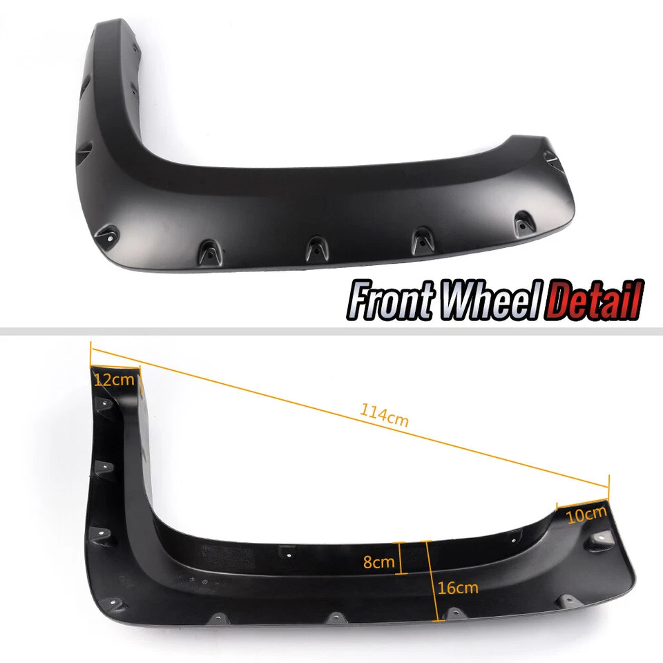 4PCS RIVET FENDER FLARES POCKET STYLE FIT FOR 07-14 SILVERADO 1500 2500HD/3500HD Foto 2 de 4