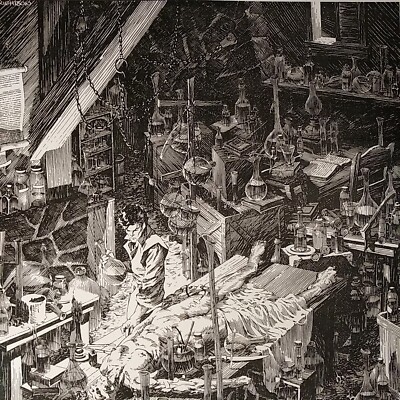 BERNI WRIGHTSON, FRANKENSTEIN OOAK LIFESIZE 11x16