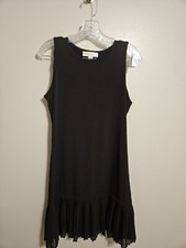 Michael Kors Womens Black Sleeveless Ruffle Dress Size Small