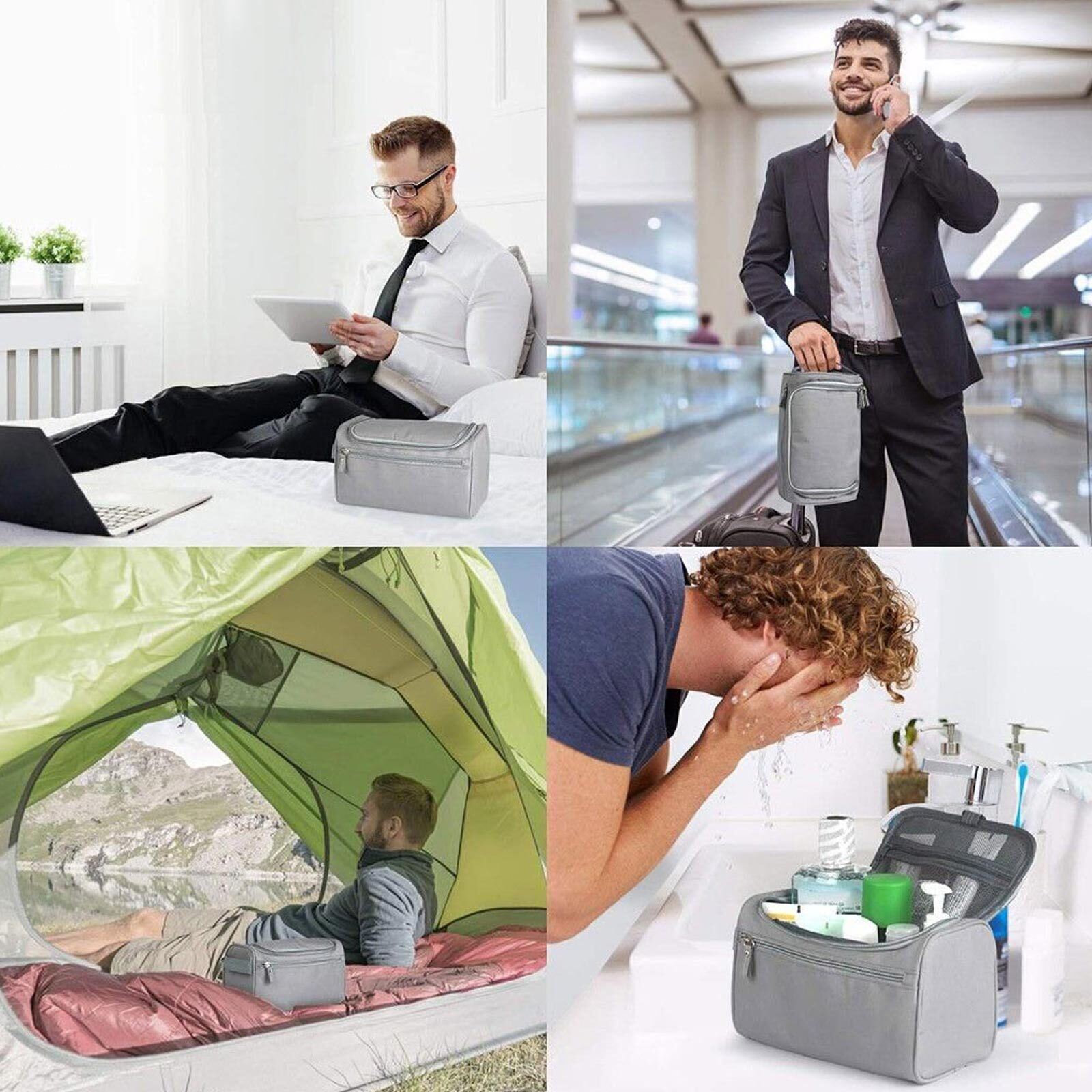 Mens Travel Wash Bag Hanging Toiletry Large Capacity Shaving Gym Makeup