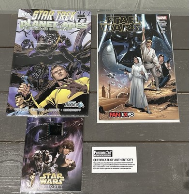 Star Trek Planet of the Apes #1, Star Wars 001 Comic & Movie Cell - Nerd Block