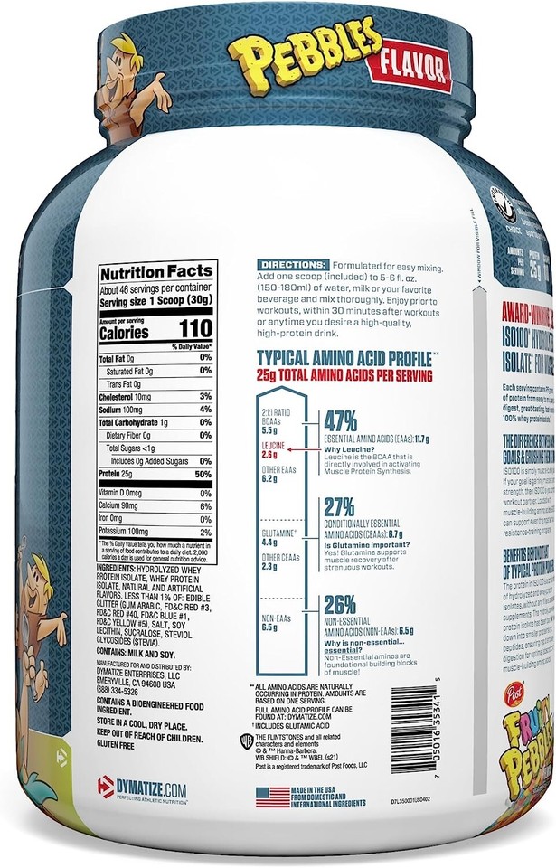 Dymatize ISO100 Hydrolyzed Protein Powder, FRUITY PEBBLES exp 8/24+ eBay