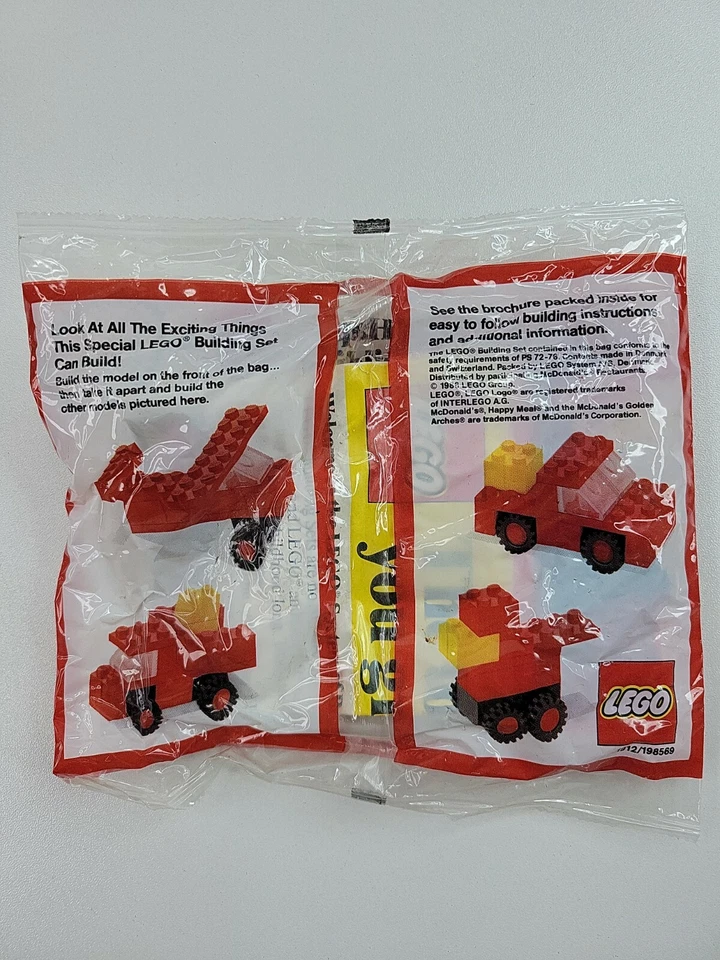 De colección 1986 McDonalds Happy Meal LEGO Juegos de Construcción Coche de Carreras Nuevo Stock Muerto Foto 3 de 4