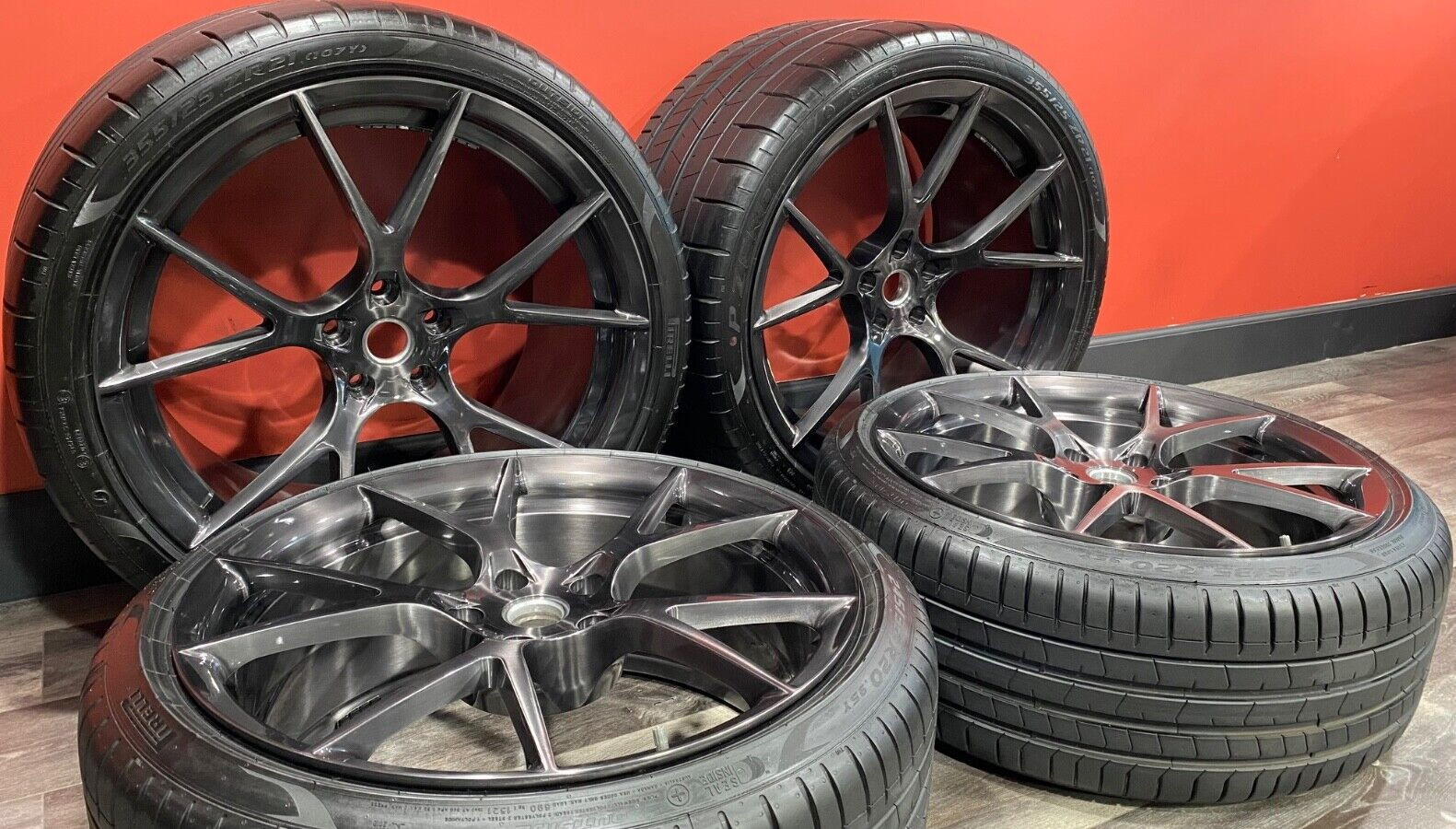20/21" CUSTOM FULLY FORGED BRUSHED WHEELS & TIRES FOR FERRARI 458 COUPE & SPIDER