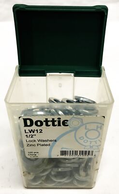 Dottie 1/2 inch Zinc-Plated Lock Washers LW12 [Lot of 95] NOS