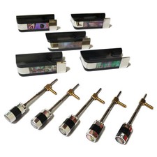 5x 4/4 Cello Bow Blank Ebony Frog Nickel Silver Abalone Frog  Screw Button