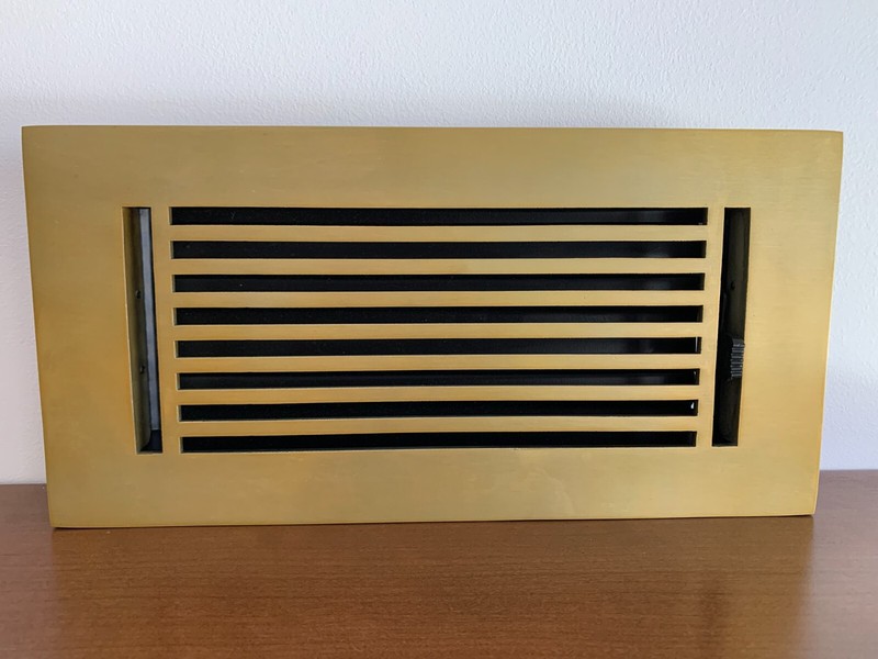 Cast Aluminum Linear Bar Vent Covers - Satin Brass