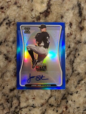 2020 Jonathan Stiever Leaf Metal Draft Rookie Auto Blue /35 White Sox