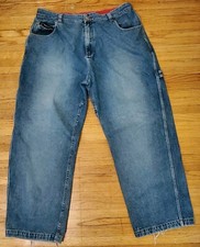 Vintage Bugle Boy Carpenter Blue Denim Skater Jeans 42 X 32 Baggy Wide Leg Y2k