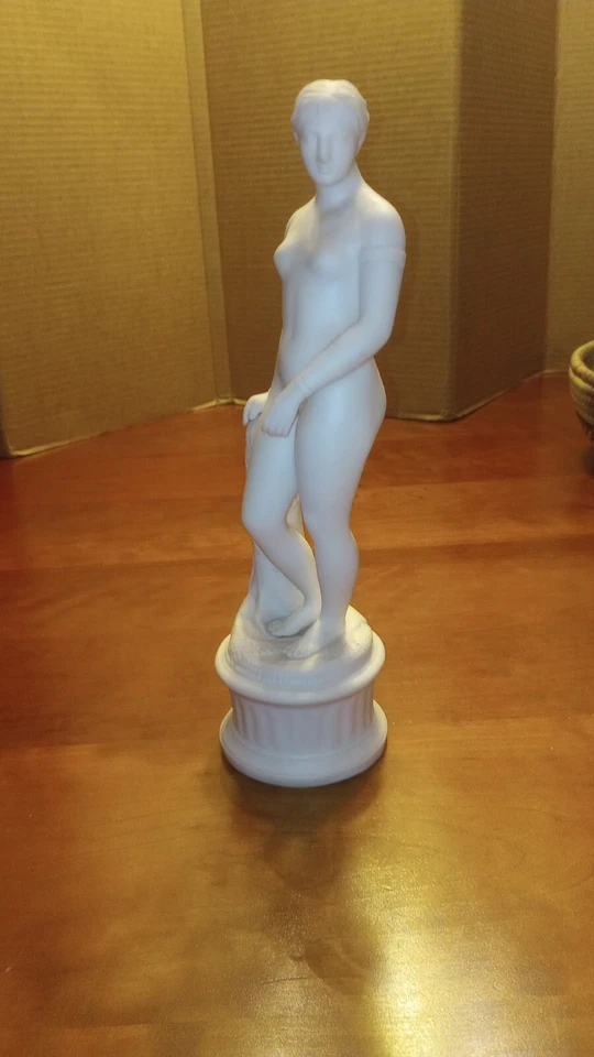 Antigua estatuilla bisque "esclava griega" de Hiram Powers 13" -1885 regalo de boda Foto 2 de 4