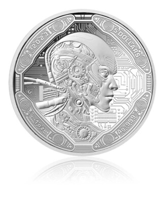 AI CYBORG Artificial Intelligence 1 Oz Silver Coin 5$ Samoa 2023
