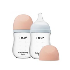 Natural Glass Baby Bottle Wide Neck, Anti-Colic Baby Bottle, Clear, 5.4oz Pac...