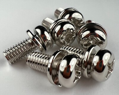 m6 x 1.0 JIS Pan Head Screws w/ Lock Washer - Bright Plated - Made in Japan