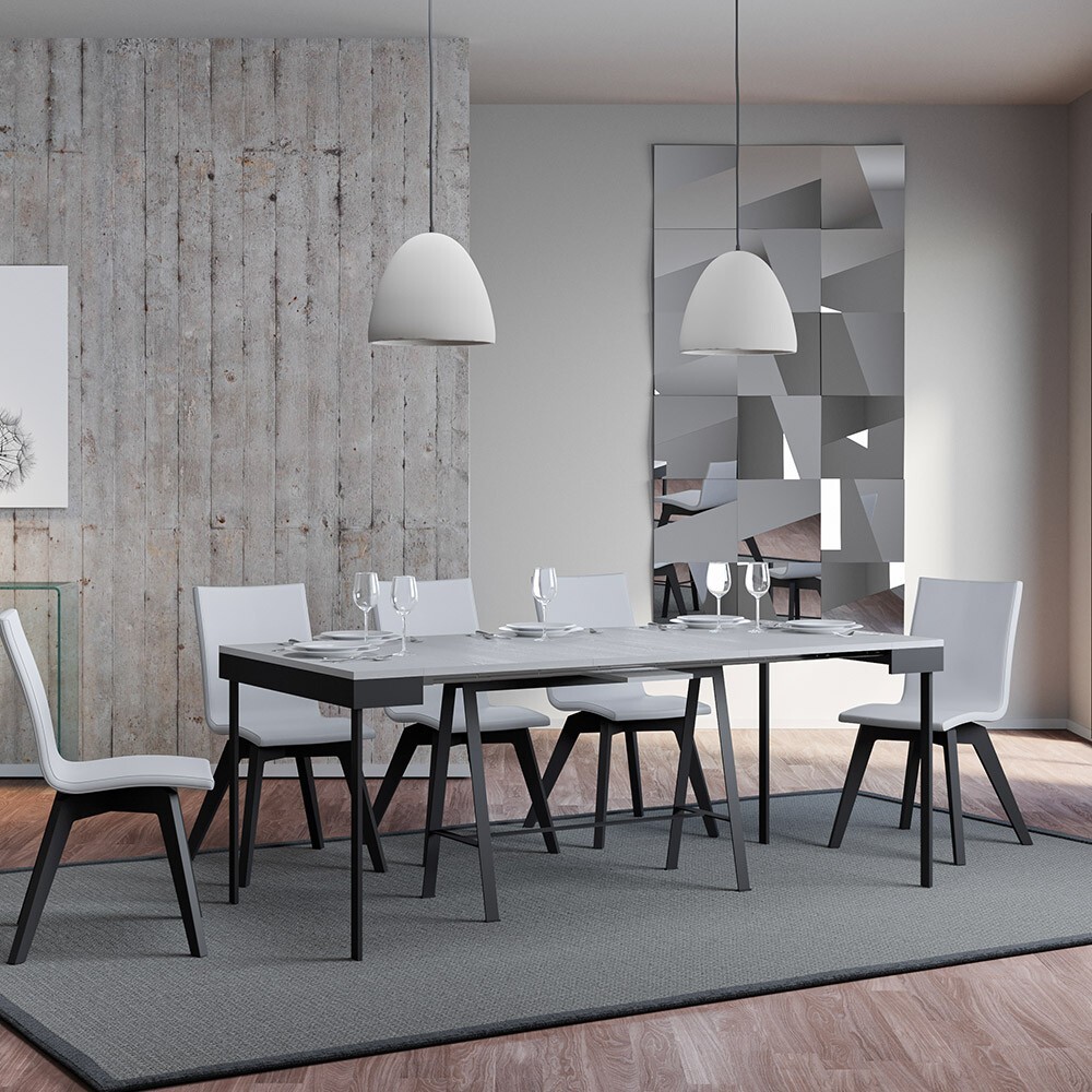 Consola blanca extensible 90x40-300cm mesa moderna Banco Evolution