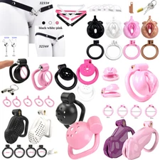 2024 NEW Click&Lock Male Chastity Device ABS Pink Super Small Cage Chastity Lock