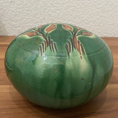 Ceramica De Espana TITO UBEDA Handmade Pottery Green Glazed 9