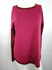 Smartwool Women Shadow Pine Colorblock Sweater Brown-Pink Marl Medium 16487-M56