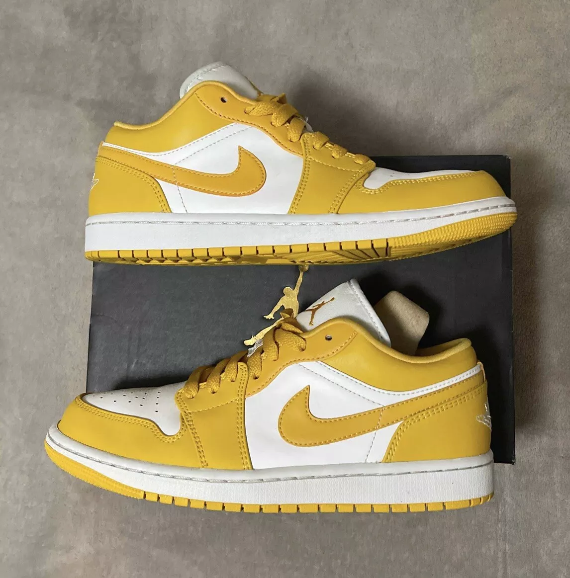 NIKE Air Jordan 1 Low White/Pollen 553558 171 Men's Size 8
