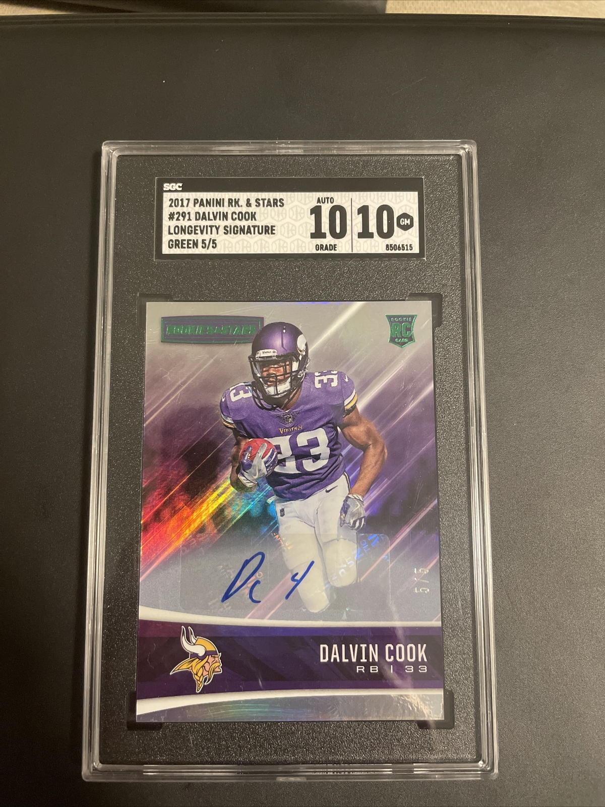 Dalvin Cook Panini Rookies & Stars #291 Longevity Signature-Green