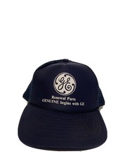Vintage GENERAL ELECTRIC Renewal Parts Genuine Begins With GE Trucker Hat