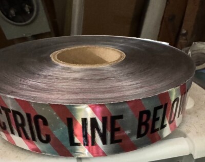 Caution Buried Electric Line Below Detectable Underground Warning Tape