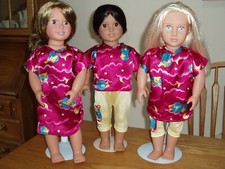 Handmade Pajamas Nightgown Robe for popular 18" dolls fits American Girl, etc.