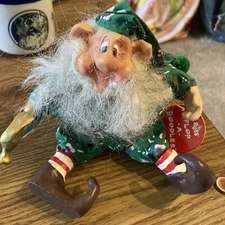 1993 Russ Flop A Doodles 7" Elf holding a hammer - Signed Kelly w/Tag