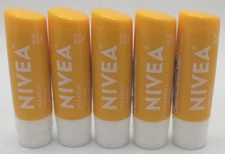 NIVEA Mango Lip Care Tinted Lip Balm with Shea Butter, 0.17 Oz, Sealed (5PK)
