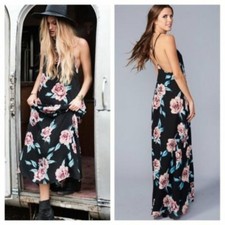 NEW SHOW ME YOUR MUMU Flirtini Floral Maxi High Neck Dress Flower Hour Medium M 