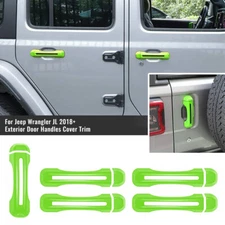 Tailgate & Door Handle Decor Cover Trim Bezel Green for Jeep Wrangler JL 2018 UP
