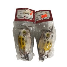 Vintage Fibre Craft Baby Owl Decorative New Old Stock x2